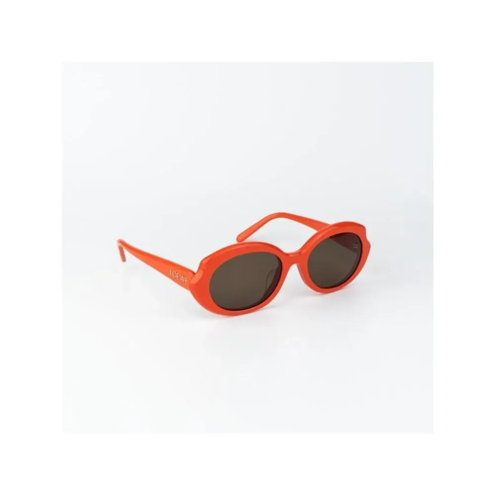 Loewe Women Sunglasses Orange Brown Oval LW40147F 42E NEW AUTHENTIC